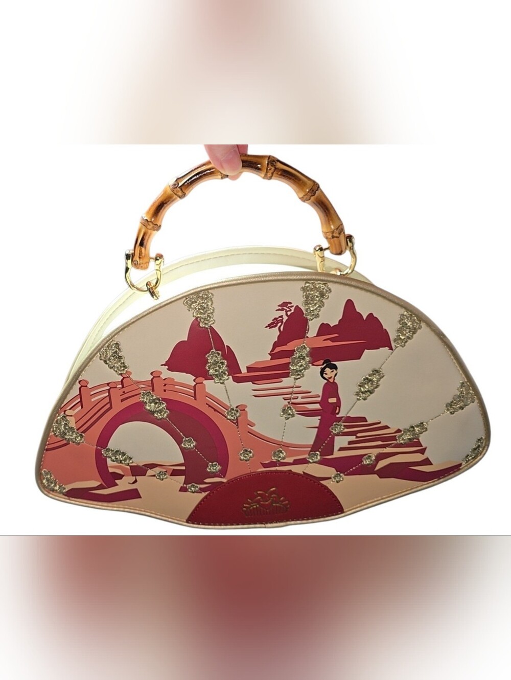 RARE Loungefly X Disney Mulan Bamboo Handle Fan Handbag